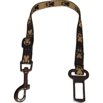 Vodítko pro psa Palkar bezpečnostní pás do auta pro malé psy 50 cm x 16 mm hnědá s tlapkami