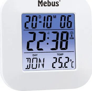 Budík Mebus 51511 DCF budík bílá