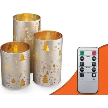 Svíčka Vosková LED svíčka MOON IN THE ROOM ML95 sada 3ks