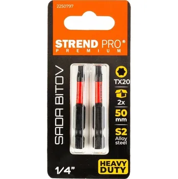 Bit Strend Pro Premium skrutkovací bit Torx, T20, 50mm, 2ks