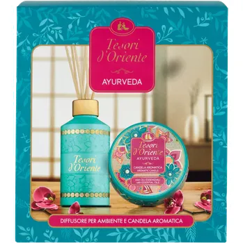 Aroma difuzér Tesori d'Oriente Ayurveda aroma difuzér 200 ml + vonná svíčka 109 g