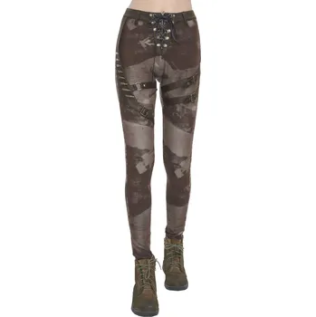 Dámské kalhoty kalhoty dámské (legíny) DEVIL FASHION - Brown - XXL