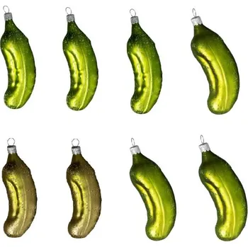 Vánoční ozdoba Koulier Skleněné vánoční ozdoby basic Moss - Moss okurky, 8 ks zelené