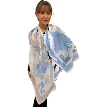 Šátek Dámský šátek 90 x 175 cm Barevný svět 23-05 modrý