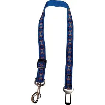 Vodítko pro psa Palkar bezpečnostní pás do auta pro velké psy 65 cm x 25 mm modrá s indiánem