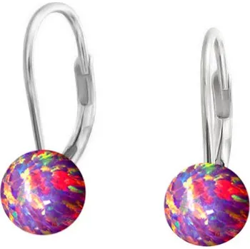 Náušnice NUBIS® Stříbrné opálové náušnice - 6 mm - NBP35-OP39