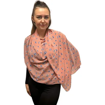 Šátek Dámský šátek 85 x 175 cm květinky - oranžový