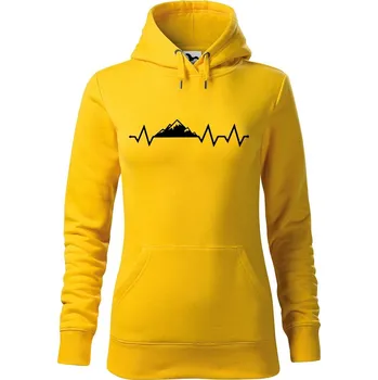 Dámská mikina DOBRÝ TRIKO Dámská mikina s potiskem Tep hory Velikost dámské mikiny: XS, Barva: Žlutá