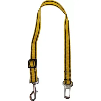Vodítko pro psa Palkar bezpečnostní pás do auta pro velké psy 65 cm x 25 mm žlutá s páskami