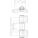 Dveřní pant WX 3-dílný asymetrický