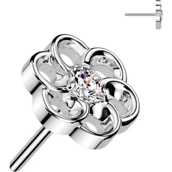Piercing Šperky4U Ozdobná část k PUSH IN piercingu TITAN, kytička - TIT1510