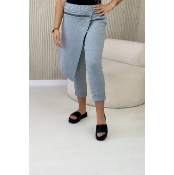 Dámské kalhoty Włoski Punto Milano Zimní kalhoty s ozdobným zipem šedý Kesi Włoski šedá 3129224