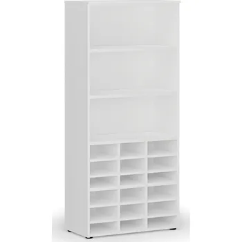 B2B Partner Třídicí regál PRIMO WHITE, 800 x 420 x 1781 mm, 18 přihrádek, bílý