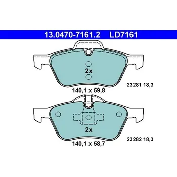 Brzdová destička Sada brzdových destiček, kotoučová brzda ATE 13.0470-7161.2