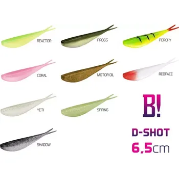 DELPHIN Umelá nástraha BOMB! D-SHOT / 5ks 6,5cm/REDFACE