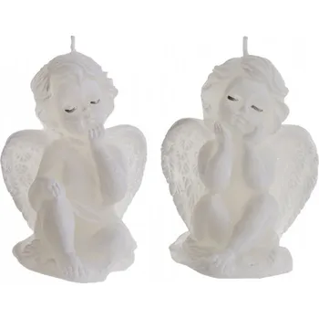 Vánoční dekorace Svíčka ANDĚL ZASNĚNÝ vánoční 9cm 85g