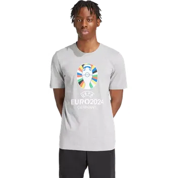 Pánské tričko Pánské fotbalové tričko Adidas Euro 2024 Tee šedé