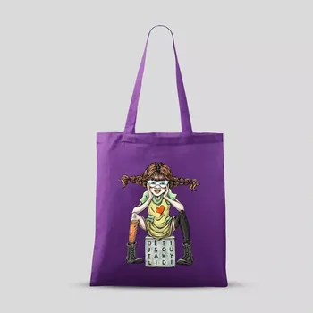 Pipi - fialová taška s potiskem (DJTL)