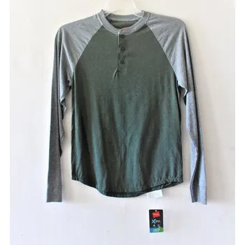 Triko pánské s dlouhým rukávem Hanes - zelené Velikost: S