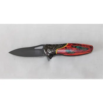 kapesní nůž P.R.C. Kapesní zavírací nůž s klipem - zdobený červený