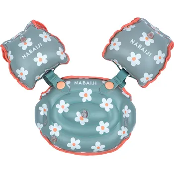 Nafukovací rukávky DECATHLON Dětský plavecký pás s rukávky Tiswim Evolutif ZELENÁ