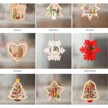 Vánoční ozdoba Výhodná sada 9ks dřevěných&nbsp;vánočních&nbsp;ozdob