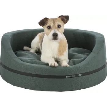 Pelíšek pro psa TRIXIE CityStyle HOME Edition oválné lůžko s okrajem, tmavozelená 65 x 55 cm