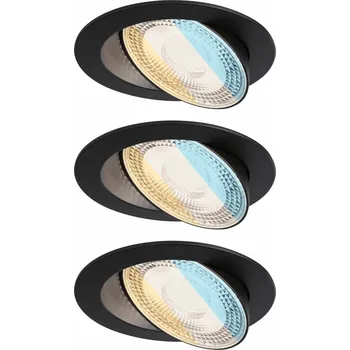 Bodové svítidlo PAULMANN LED vestavné svítidlo White Select Aumus 3ks sada kruhové 105mm 90° 3x5W 230V stmívatelné 2700 - 6500K černá