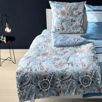 Povlečení Bierbaum povlečení flanelové 3752 Blue Flowers 140x200/70x90 cm