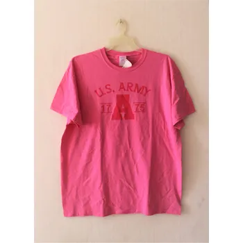 Oblečení a móda Gildan Triko, tričko s potiskem US ARMY 1775 krátký rukáv - růžové Velikost: XL
