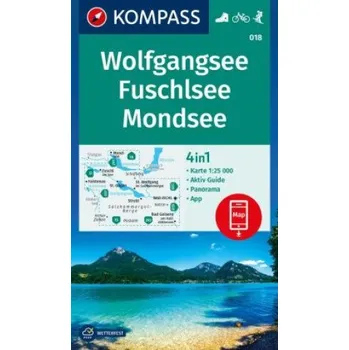 KOMPASS Wanderkarte 018 Wolfgangsee, Fuschlsee, Mondsee 1:25.000 (DE)