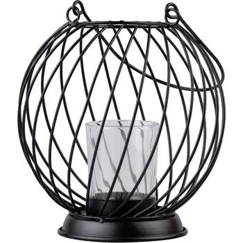 Svíčka Lampa kov drátěná 150x150x165mm na svíčku, černá 290 gram 290 gram