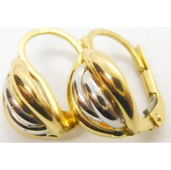 Náušnice Klenoty Budín Dámské mohutné zlaté náušnice z bílého a žlutého zlata 585/2,17gr HK2313 (Klenoty Budín Dámské mohutné zlaté náušnice z bílého a žlutého zlata 585/2,17gr HK2313)