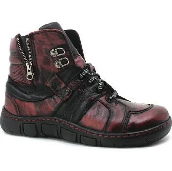 Dámská zimní obuv KACPER 4-1191 červenočerná, dámská zimní obuv vel.37