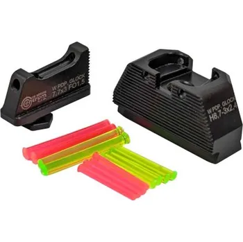 Příslušenství pro sportovní střelbu Mířidla EVOSIGHT pro Walther PDP / Glock, muška světlovodná 7,7 mm / hledí světlovodné 8,7 mm