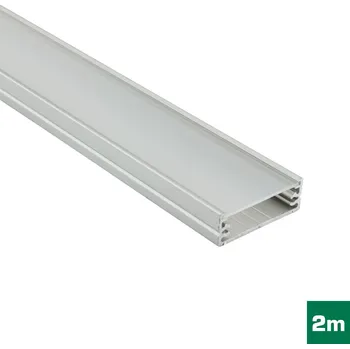 kabelová chránička AL profil FKU15 G/W pro LED, s plexi, 2m, elox
