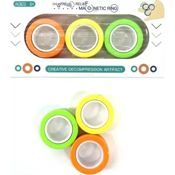 Gadget Antistresový magnetický prsten- zelený, žlutý a oranžový
