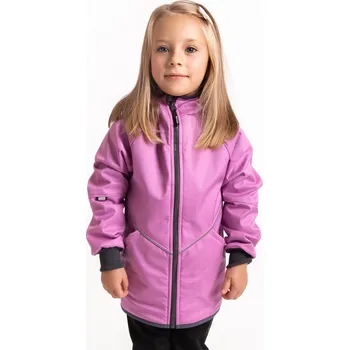 Chlapecká bunda UNUO Dětská softshellová bunda s beránkem, Fialová 2–3 ROKY FIALOVÁ