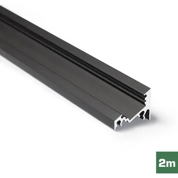 kabelová chránička AL profil FKU60 BC/UX pro LED, bez plexi, 2m, černý elox