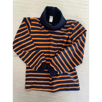 Dívčí tričko dětské roláky , velikost 104, Barva Oranžovo modrý proužek, Střih s nápletem