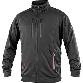 pracovní mikina CXS Mikina LEONIS, pánská, černá s HV modro/červenými doplňky, vel. 2XL