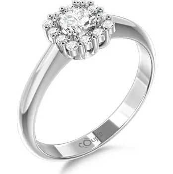 Prsten Couple, Elegantní prsten Clara, bílé zlato se zirkony, vel. 54, prům. 17.2 mm, 585-66-1-0294.1B00.0.54.001