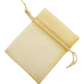 Dárková krabička Pro Háčkování Dárkový pytlík 9x11 cm organza zlatá