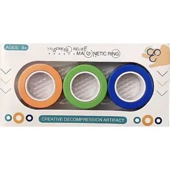 Gadget Antistresový magnetický prsten- zelený, modrý a oranžový