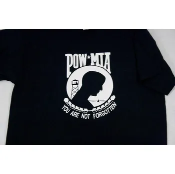 Gildan Triko, tričko s potiskem POW MIA - černé Velikost: XL