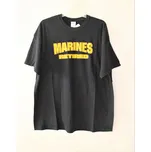 Gildan TRIKO, TRIČKO S POTISKEM MARINES RETIRED krátký rukáv - černé Velikost: M