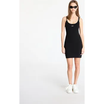Dámské šaty Šaty Off-White Off Stamp Rib Basic Tank Dress Black/ White 42