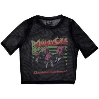Merch Mötley Crüe: Motley Crue Ladies Crop Top: Generation Swine (mesh) (xx-large) XXL