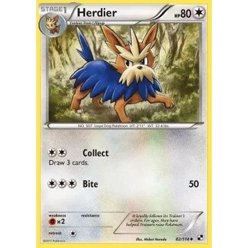 Karetní hra Pokémon BLW 082/114 Herdier - Black & White Stav: Excellent, Verze: NORMAL