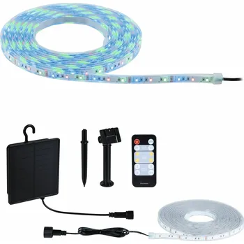 LED páska PAULMANN LED pásek solární vč. dálkový ovladač 5m IP44 3,2W 22lm/m 60 LEDs/m RGB